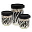 Picture of 3pc Zebra Glass Storage Jar - 350ml X2, 560ml