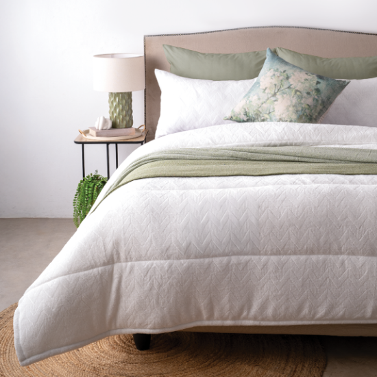 Picture of Chevron Comforter Set 3pc - White - King