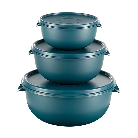 Picture of 3pc Bowl Set and Lids - Teal (1.25lt, 2.5lt, 5lt)